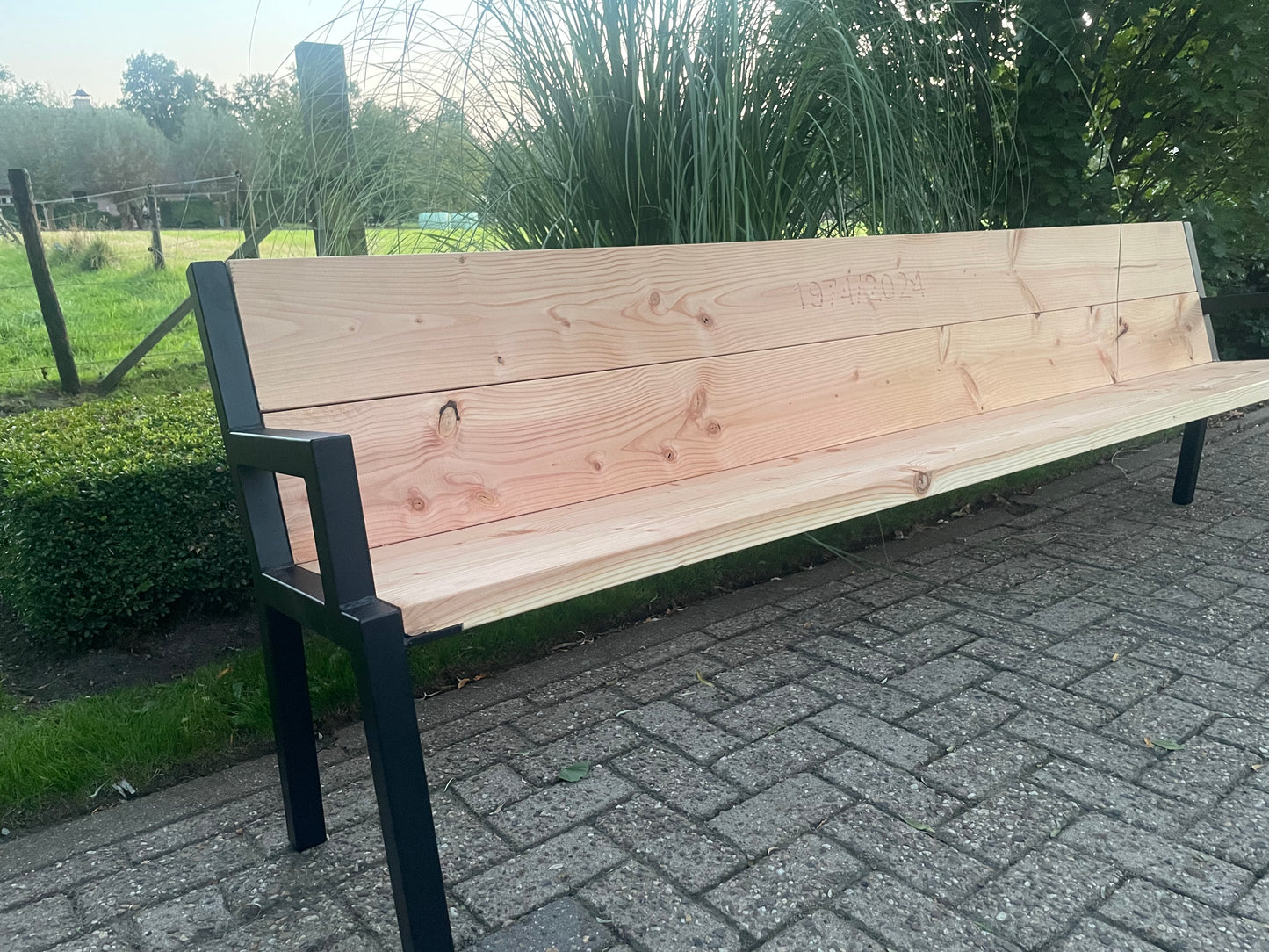 Tuinbank staal & douglas 2,4 meter